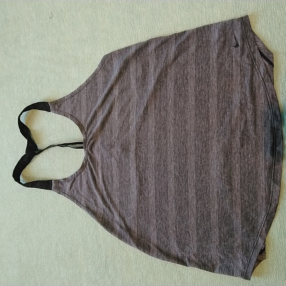 Nike Dri Fit striped gray workout tank size medium